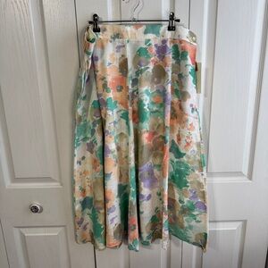 Classic Directions watercolor floral midi skirt size 36